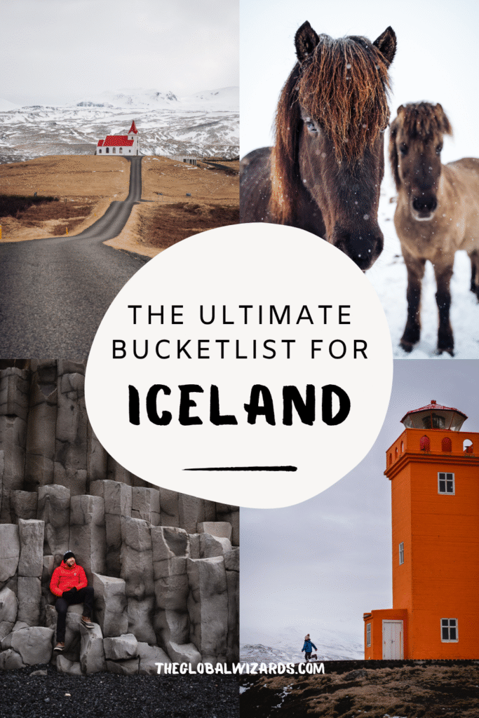 20+ Best things to do in Iceland: Our Ultimate Iceland Bucket List Pin with images of Iceland