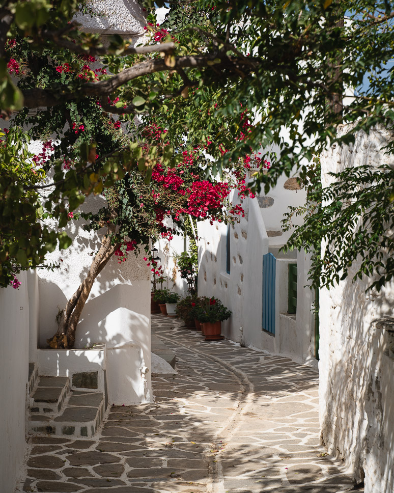 What to do in Paros, Greece: complete travel guide + 4-day itinerary Lefkes Streets Flowers Whitewashed Houses Paros
