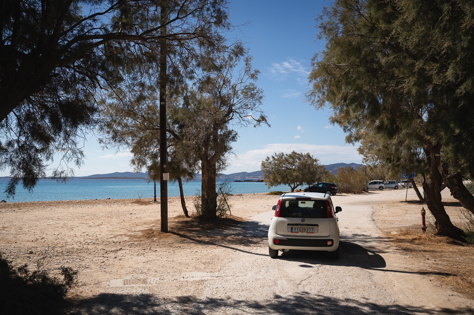 What to do in Paros, Greece: complete travel guide + 4-day itinerary the car at Aliki Beach in Paros<br>