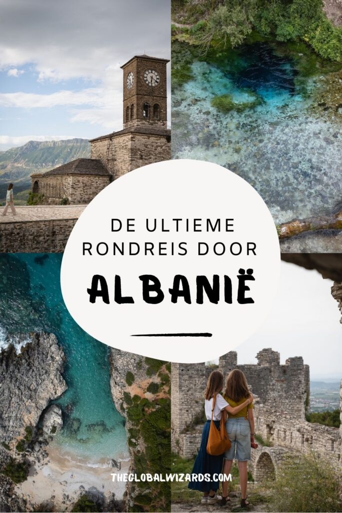 De Ultieme Rondreis door Albanië: Onze Reisroute voor 10 Dagen pin met vier afbeeldingen over albanie