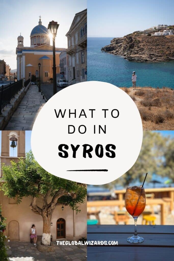 What to do on Syros: Our favourite island in the Cyclades Pinterest image for a blog article about Syros
