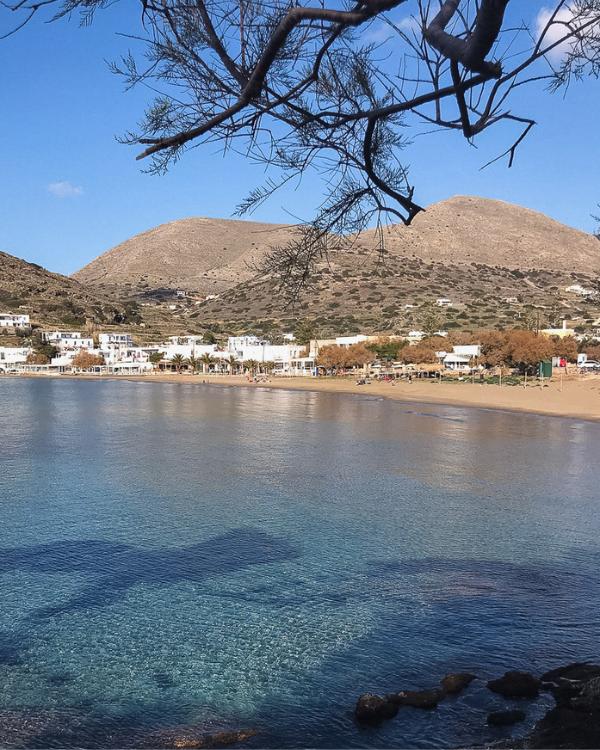 What to do on Syros: Our favourite island in the Cyclades View of the stunning Galissas Beach in Syros