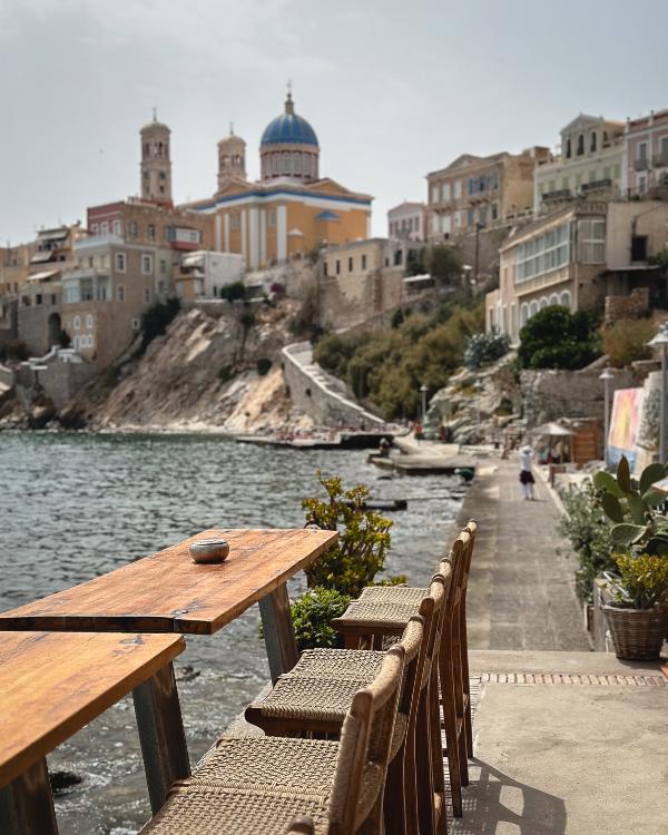 What to do on Syros: Our favourite island in the Cyclades View from the Ciel bar at Asteria Beach in Syros