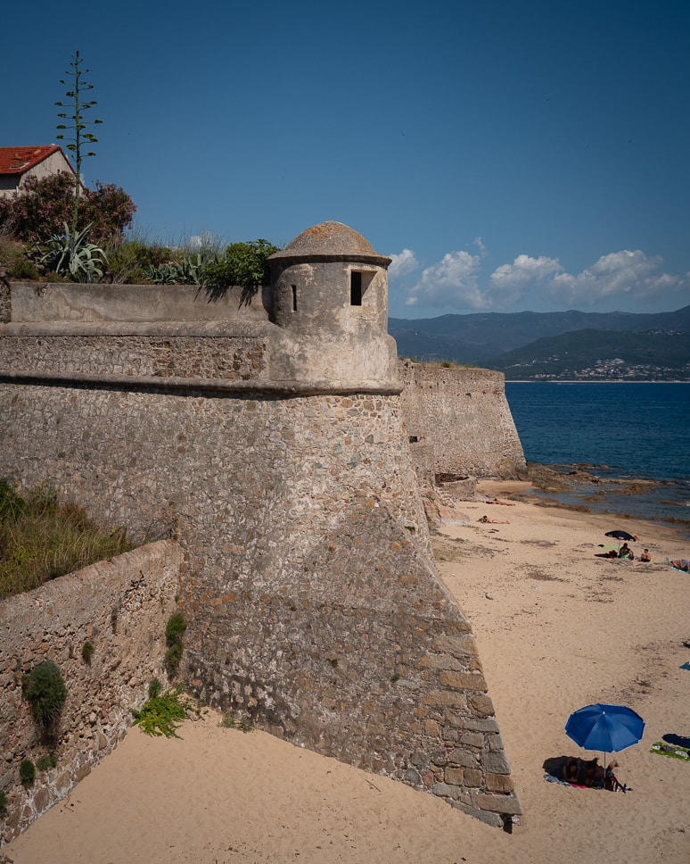 Citadel of Ajaccio by Saint-François Beach in Corsica