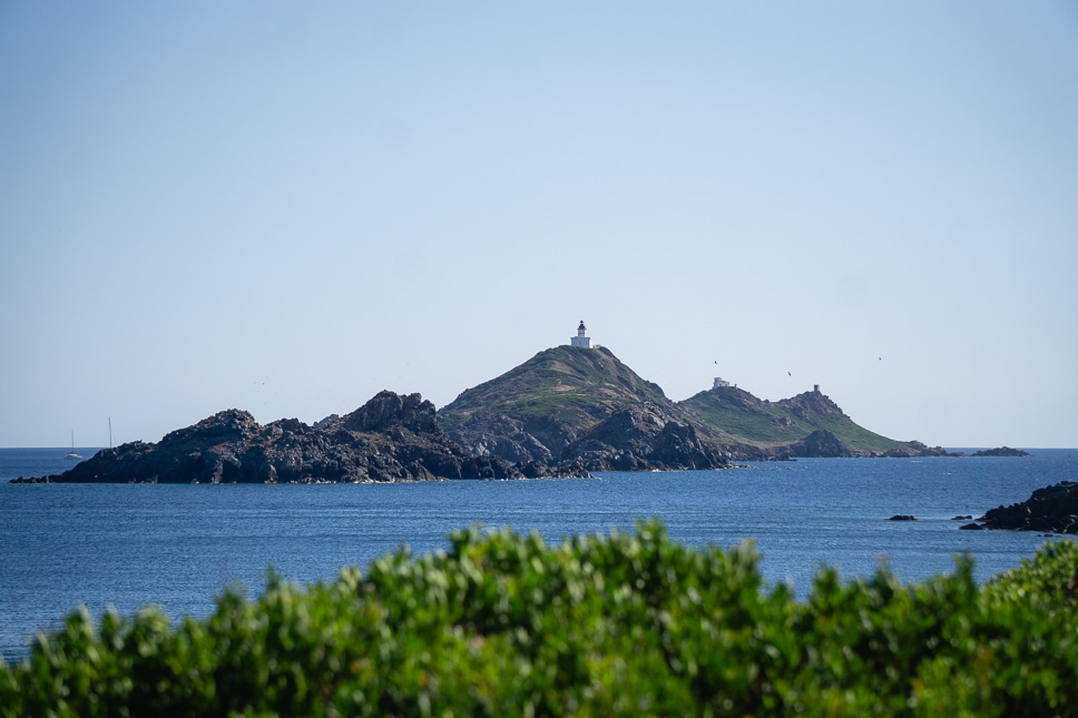View of the Sanguinaires Islands from Pointe de la Parata near Ajaccio.<br/>